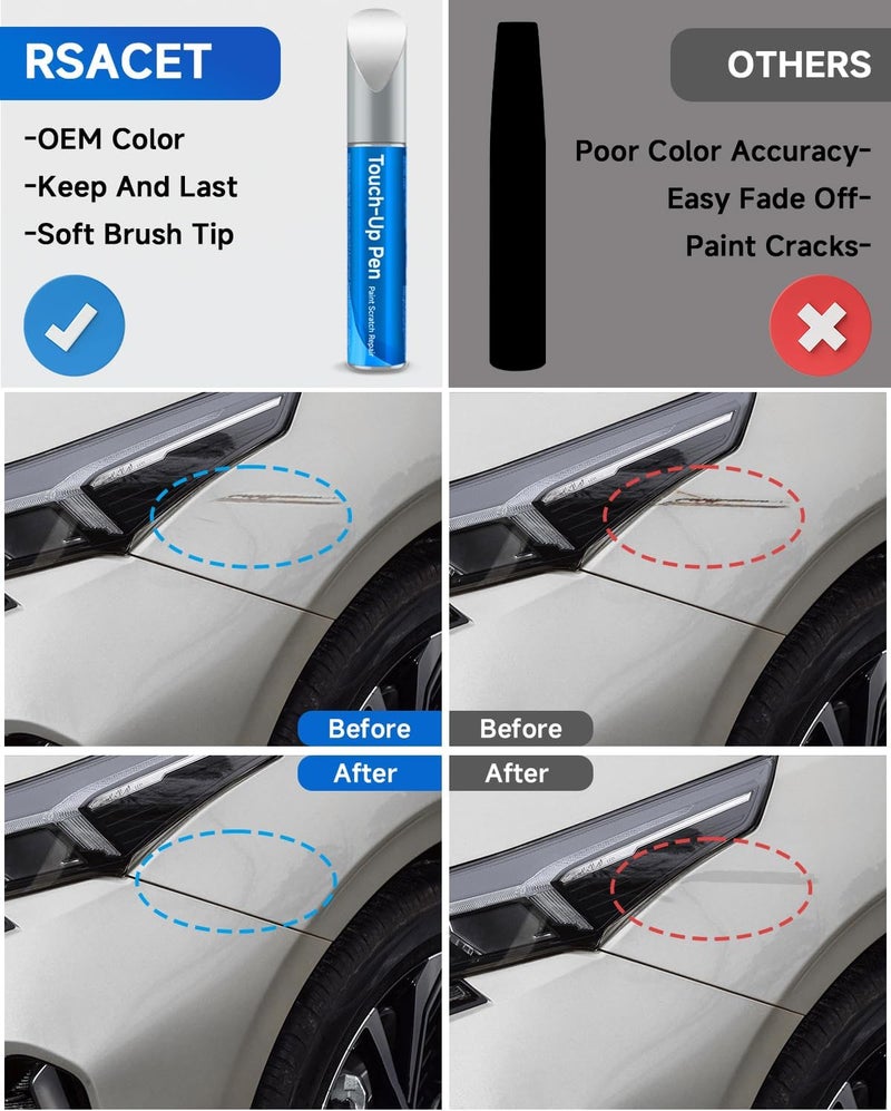 RSACET Bright Silver Metallic(3D/A3D) Touch Up Paint Compatible with Kia Exact Match Touch Up Paint Car Scratch Repair - Image 2